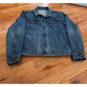 Gap 1969 Unisex Med Wash Denim Trucker Jacket Size M Blue Cotton Jean Jacket